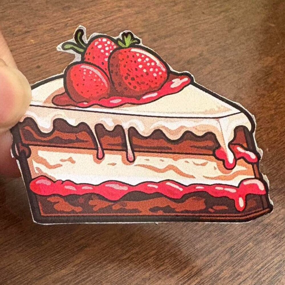 Cute strawberry cheesecake sticker 3/30% off